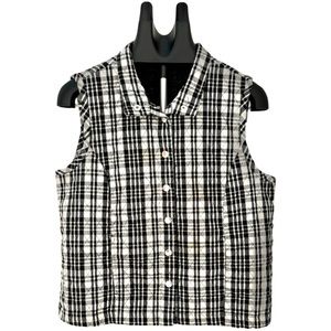 Black and White Quilted Vest